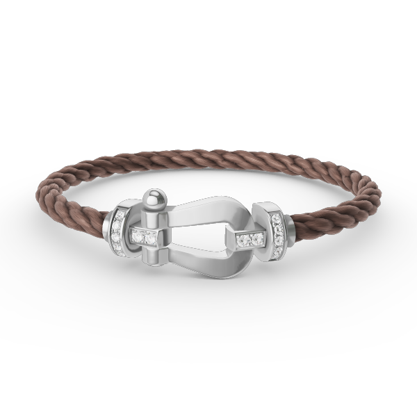 [⭐Seralia]FORCE LARGE HORSESHOE HALF DIAMOND BRACELET SILVER