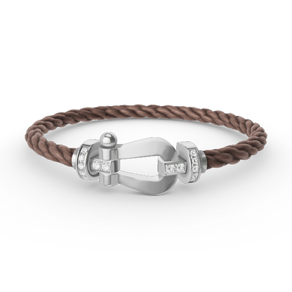 [⭐Seralia]FORCE LARGE HORSESHOE HALF DIAMOND BRACELET SILVER