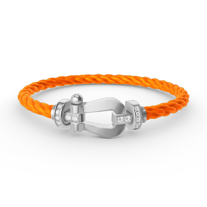 [⭐Seralia]FORCE LARGE HORSESHOE HALF DIAMOND BRACELET SILVER