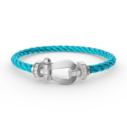 [⭐Seralia]FORCE LARGE HORSESHOE HALF DIAMOND BRACELET SILVER