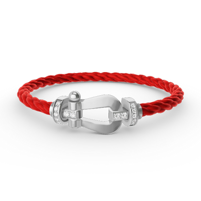 [⭐Seralia]FORCE LARGE HORSESHOE HALF DIAMOND BRACELET SILVER