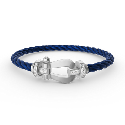 [⭐Seralia]FORCE LARGE HORSESHOE HALF DIAMOND BRACELET SILVER