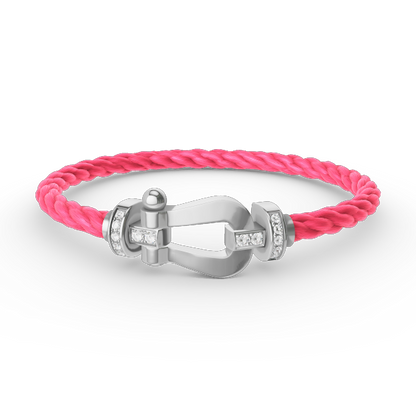 [⭐Seralia]FORCE LARGE HORSESHOE HALF DIAMOND BRACELET SILVER