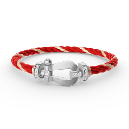 [⭐Seralia]FORCE LARGE HORSESHOE HALF DIAMOND BRACELET SILVER