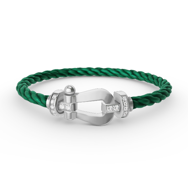 [⭐Seralia]FORCE LARGE HORSESHOE HALF DIAMOND BRACELET SILVER