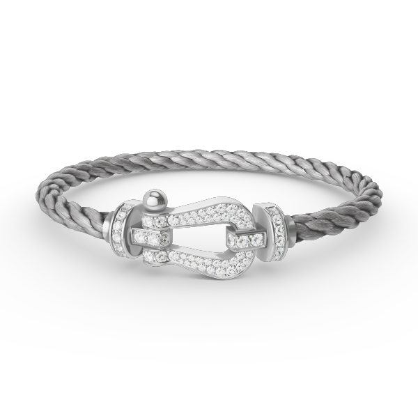 [⭐Seralia]FORCE LARGE HORSESHOE FULL DIAMOND BRACELET SILVER