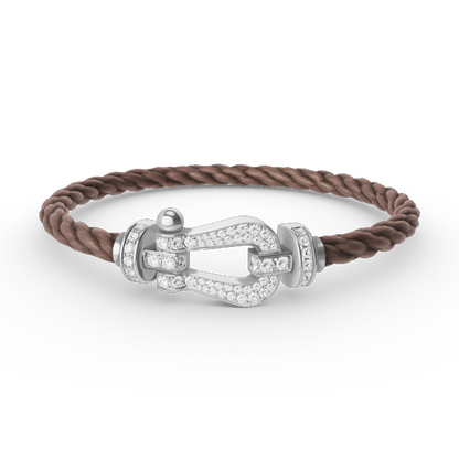 [⭐Seralia]FORCE LARGE HORSESHOE FULL DIAMOND BRACELET SILVER