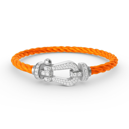 [⭐Seralia]FORCE LARGE HORSESHOE FULL DIAMOND BRACELET SILVER