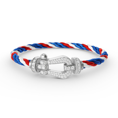 [⭐Seralia]FORCE LARGE HORSESHOE FULL DIAMOND BRACELET SILVER