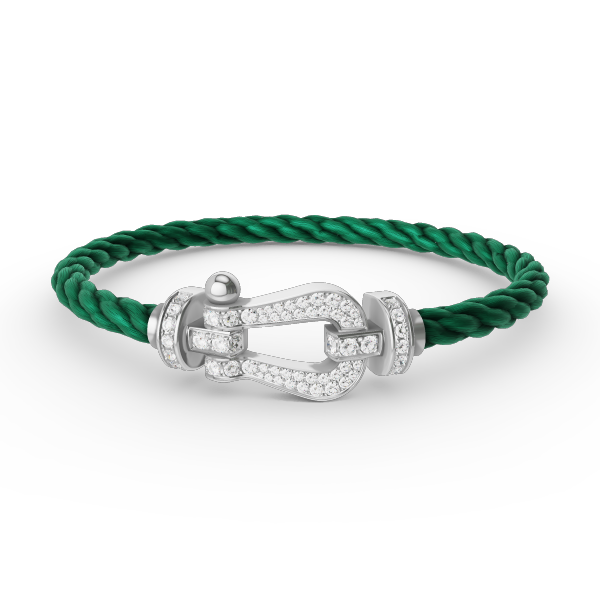 [⭐Seralia]FORCE LARGE HORSESHOE FULL DIAMOND BRACELET SILVER