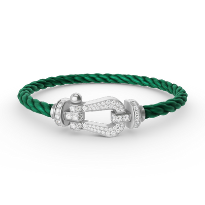 [⭐Seralia]FORCE LARGE HORSESHOE FULL DIAMOND BRACELET SILVER