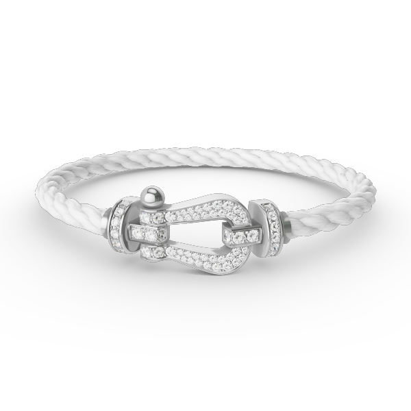[⭐Seralia]FORCE LARGE HORSESHOE FULL DIAMOND BRACELET SILVER