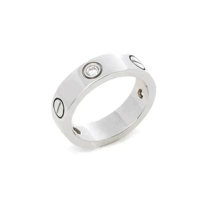 [⭐Seralia]LOVE RING 5.5MM 3 DIAMONDS SILVER
