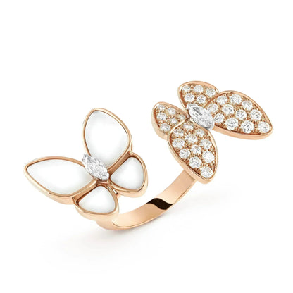 [⭐Seralia]TWIN BUTTERFLY DIAMOND MOP RING