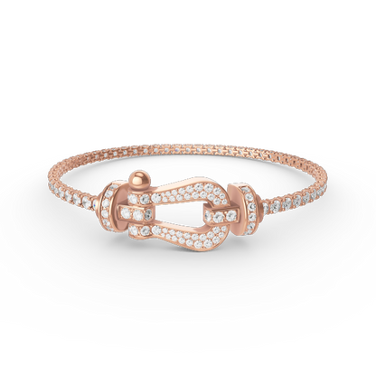 [⭐Seralia]FORCE  LARGE HORSESHOE FULL DIAMOND TENNIS BRACELET
